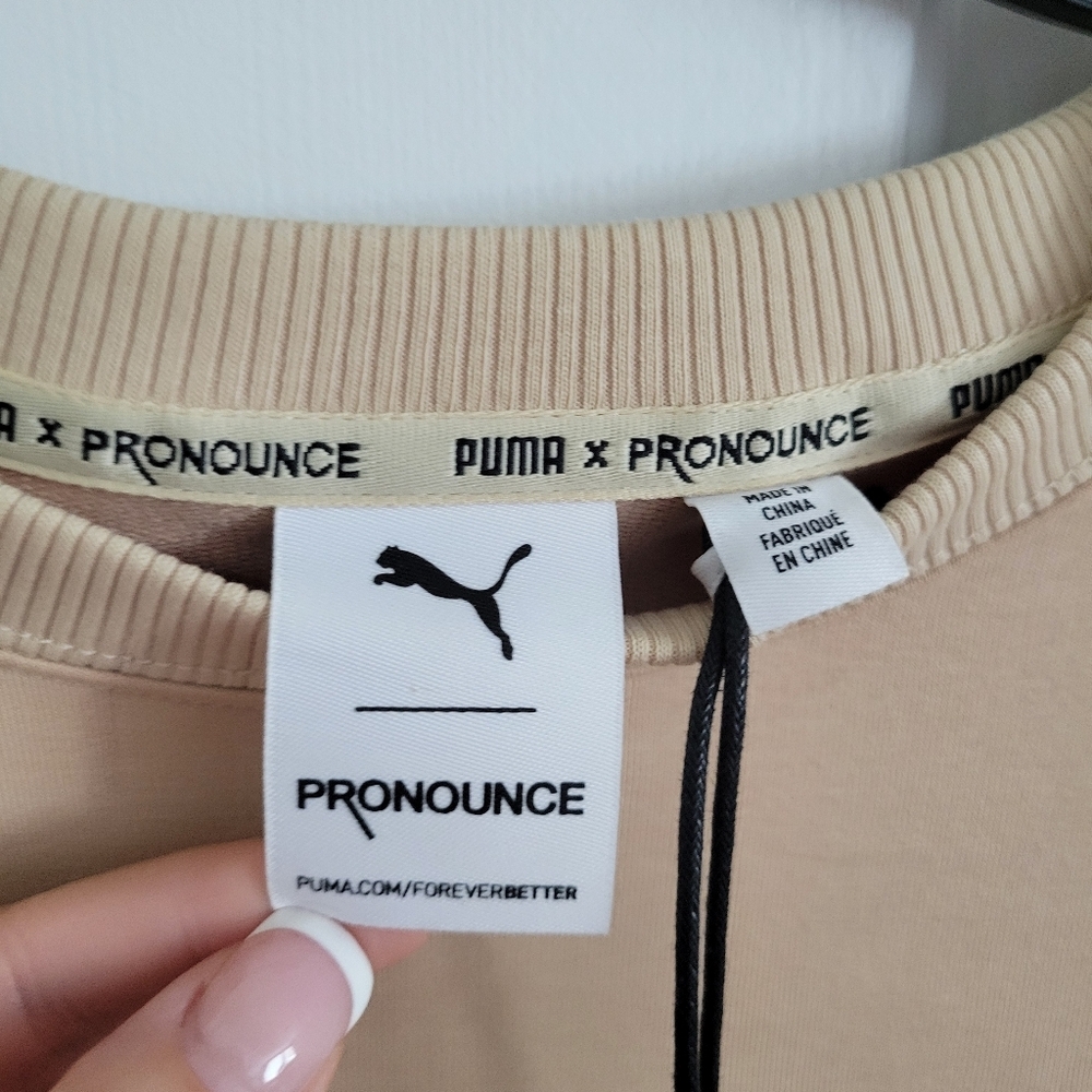 Puma x PRONOUNCE Shirt Dress PUMAPUNKU Sequin Embroidery Logo Size Small NWT - Picture 3 of 9